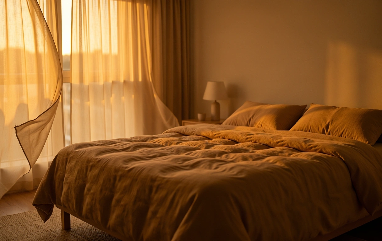 Abendstimmung in einem ruhigen Schlafzimmer